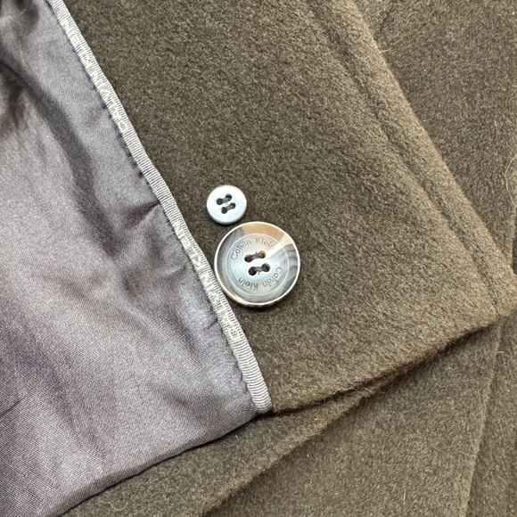 Calvin Klein Angora Rabbit Hair Wool Chocolate Brown Peacoat Like New soft cozy - Picture 12 of 16